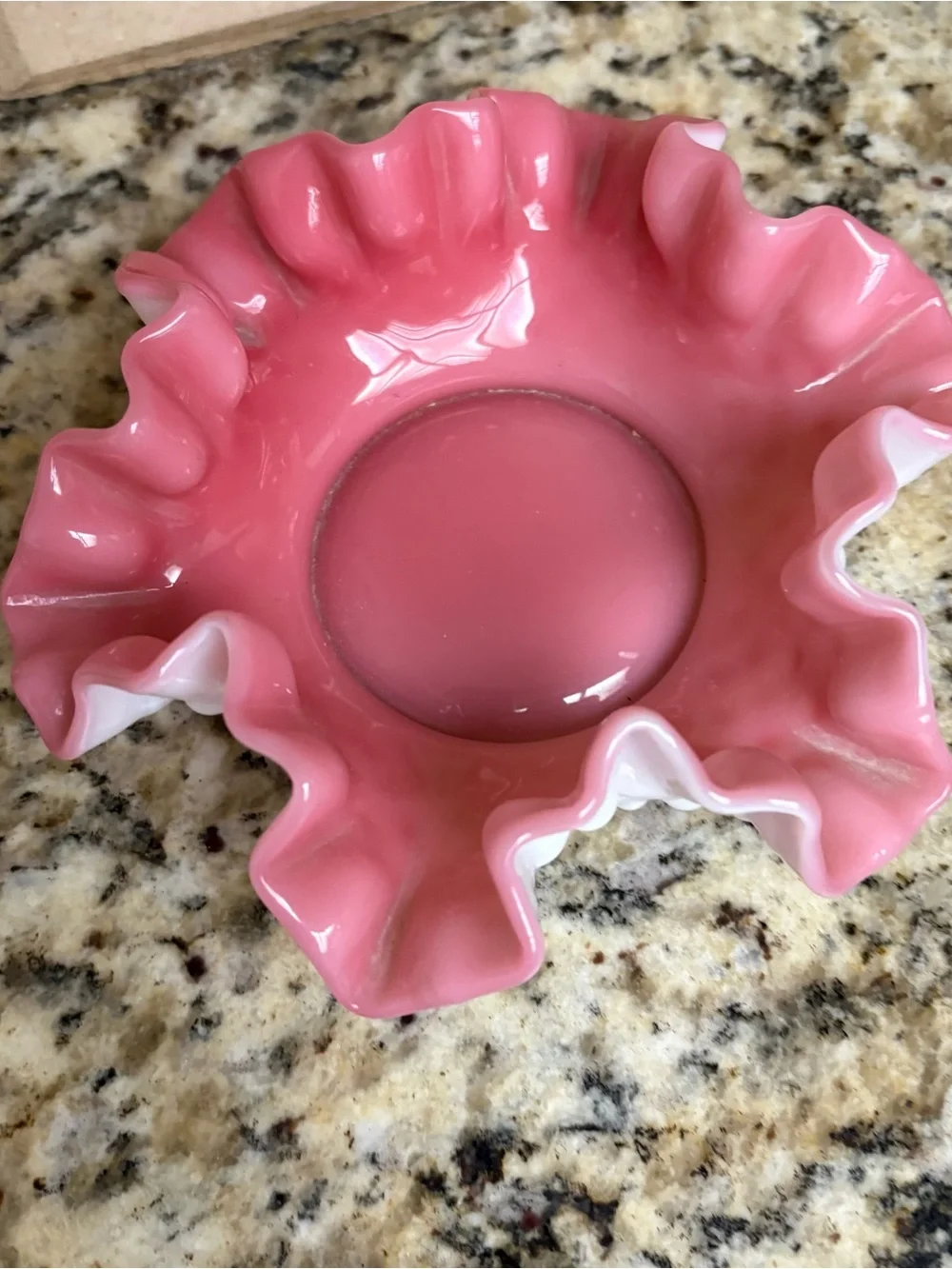Handmade Pink Ruffled Glass Decorative Bowl - Home Accents
